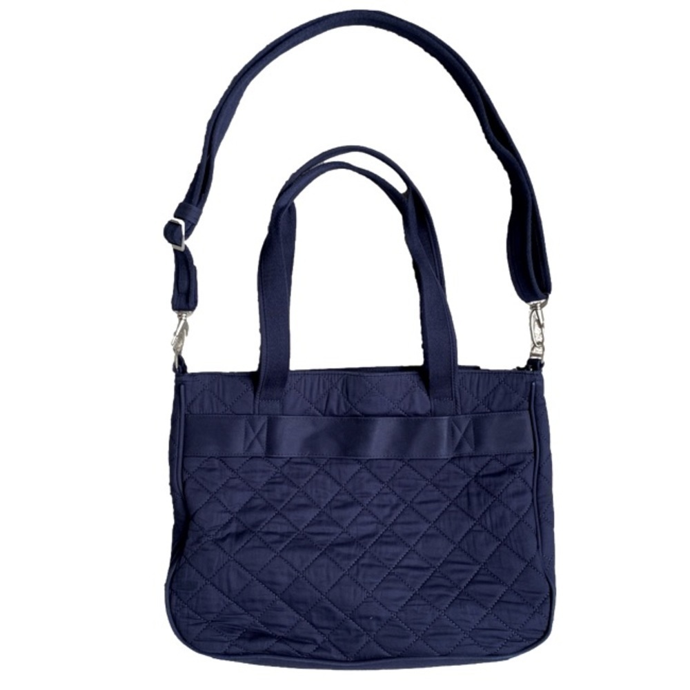 TRAVELON Anti-Theft RFID-Blocking Quilted Shoulder Tote Bag, Navy Blue - Picture 2 of 16